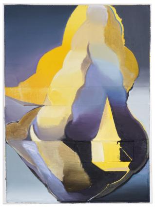 Christofer Kochs, Nebenschauplatz, 2022, Öl auf gefalteter Leinwand, 80 x 60 cm