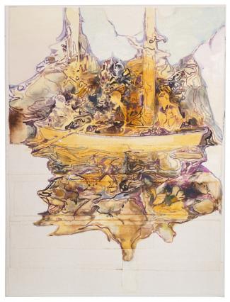 Christofer Kochs, Schwebe, 2023, Öl auf gefalteter Leinwand, 80 x 60 cm