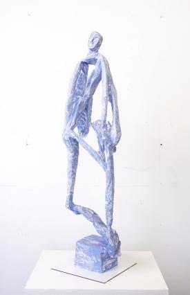 Christofer Kochs, Stele, 2022, Öl auf Holz, Höhe 115 cm