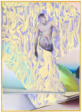 Christofer Kochs, Wiedersehen mit der Gegenwart, 2023, Öl auf gefalteter Leinwand, 120 x 80 cm