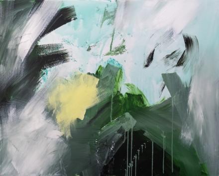 Claus Hammer, green space I, 2020, Öl und Acryl auf Leinwand, 80 x 100 cm