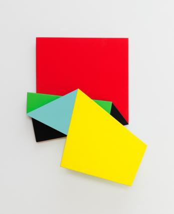 Daniel Engelberg, Folding #12, 2021, Acryl auf Holz, 50 x 45 x 8 cm