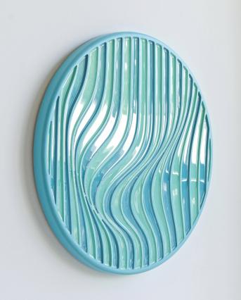 Daniel Engelberg, Wave I, Acryl und Epoxidharz auf MDF, 55 x 55 x 3 cm, Seitenansicht