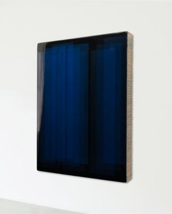 Dirk Salz, DSA/M 1069 # 2769, 2022, Pigmente und Harz auf Multiplex, 140 x 100 x 12 cm, Seitenansicht