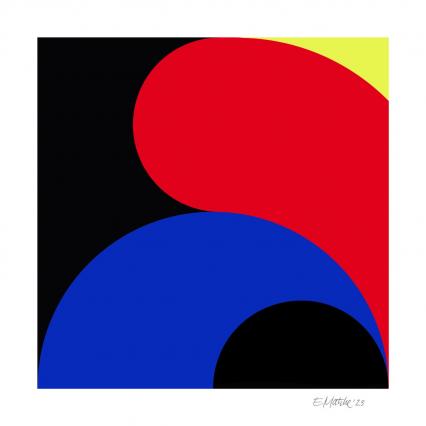 Ernst Matzke, circular curved, 2023, Acryl auf Bütten, gerahmt 50 x 50 cm