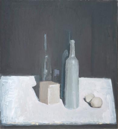 Fernando X. González, Composition, 2022, Öl auf Holz, 42 x 38.5 cm