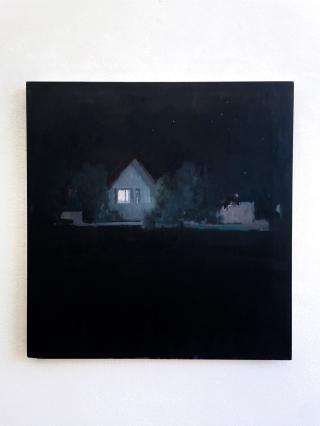Fernando X. González, Lac Leman - Nuit, 2025, Öl auf Holz, 71 x 68 cm