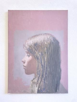 Fernando X. González, Profil (N.S.B.), 2026, Öl auf Leinwand, 70 x 50 cm