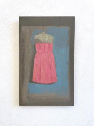 Fernando X. González, Robe Carmin, 2020, Kohle und Pastell auf Holz