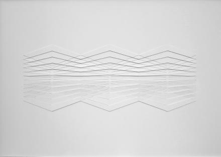 Franz Riedl, Auffaltung, 2023, Papierrelief, Karton geschnitten, 51 x 71 cm
