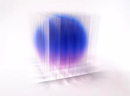 Go Segawa, Blue & Pink, 2025, UV Druck auf Polycarbonat, Lack, Ed. 6, 22 x 22 x 22 cm