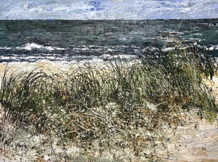 Helmut Helmes, Sideshore, 2025, Öl auf Leinwand, 120 x 160 cm