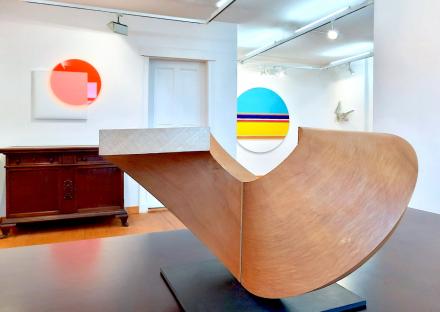 Ausstellungsansicht mit Werken von Annette Sauermann, Robert Krainhöfner und Nicholas Bodde