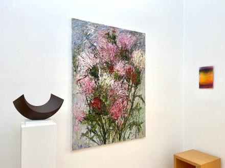 Ausstellungsansicht mit Werken von Rüdiger Seidt, Helmut Helmes und Frank Piasta