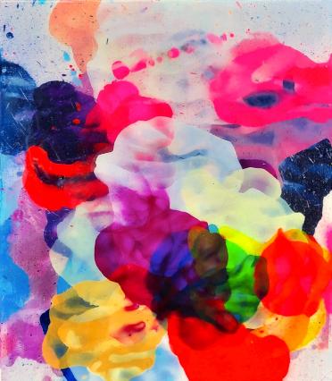 Jürgen Jansen, finally II, 2023, Öl und Harze auf Holz, 70 x 60 cm