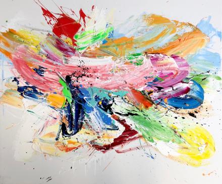 Nicholas Bodde, Gestisch IX-19, 2019, Öl auf Leinwand, 130 x 150 cm 