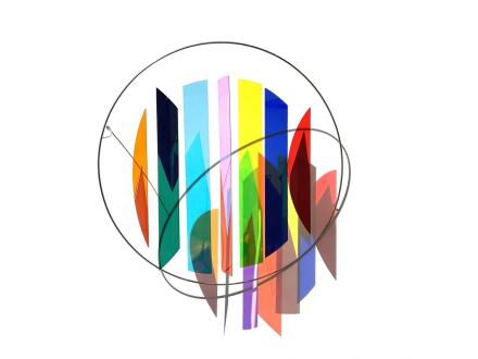 Rosali Schweizer, mittendrin, 2025, Acrylglas und V2A-Draht, Dm 70 cm, T 22 cm