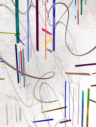 Rosali Schweizer, wachgeküßt, 2025, Acrylglas und V2A-Draht, 110 x 70 x 35 cm, Detail