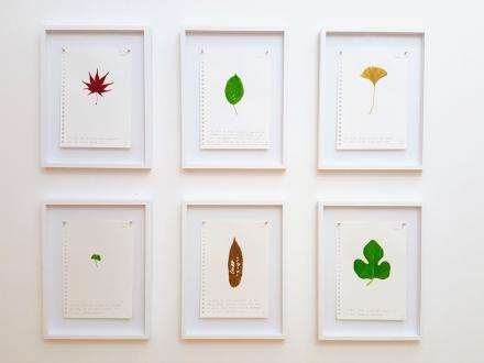 Yun-hee Huh, sechs Gouachen der Serie "Forest of Time", je 29 x 21 cm, gerahmt 40 x 30 cm