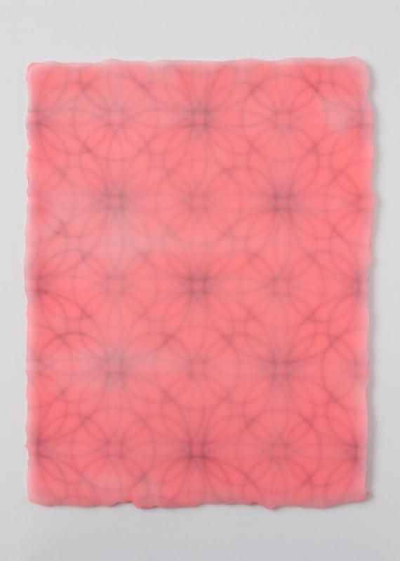 Edda Jachens, Kreise 030810, 2010, Graphit und Paraffin auf Bütten, 38 x 28 cm, gerahmt