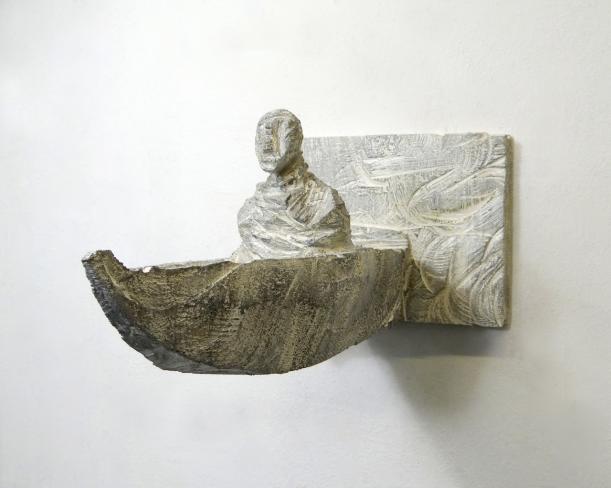 Christofer Kochs, Überfahrt, 2013, Öl und Lack auf Holz, Tiefe 22 cm