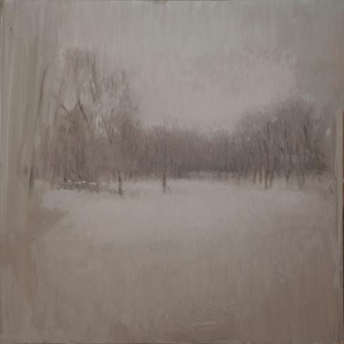 Fernando X. González, Winterlandschaft II, 2016, Öl auf Leinwand, 80 x 80 cm