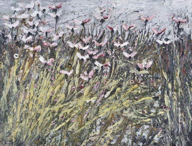Helmut Helmes, Feldstück, 2016, Öl auf Leinwand, 100 x 130 cm