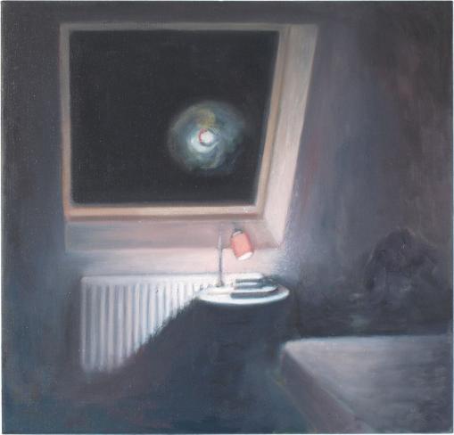 Henrik Hold, Dachfenster, 2012, Öl auf Leinen, 53 x 55 cm