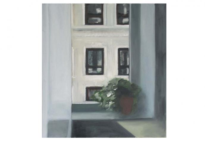 Henrik Hold, Fenster, 2006, Öl auf Nessel, 57 x 53 cm