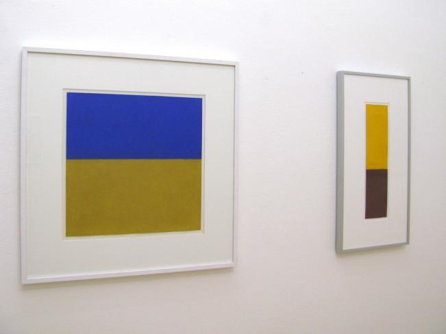 Jo Kuhn, Pastellzeichnungen, 2008, Pastellkreide auf Velourspapier, links: 40 x 40 cm . gerahmt 60 x 60 cm, re: 40 x 10 cm . gerahmt 60 x 30 cm