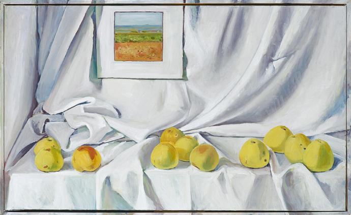 Natalie Thomkins, Ferragosto, 2012, Öl auf Leinwand, 63 x 103 cm