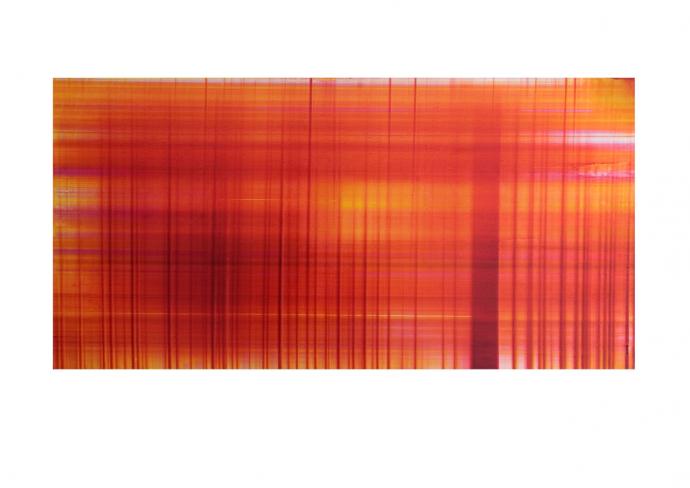 Eric Butcher, Ref 105 (II), 2003, Öl und Harz auf Aluminium, 35 x 70 cm