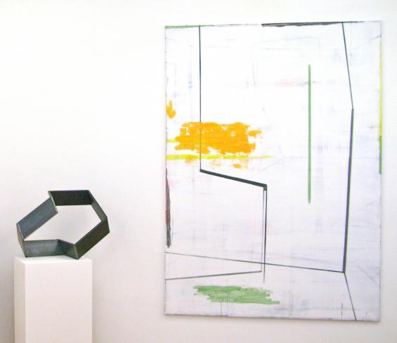 Rudy Lanjouw, 16.11, 2016, Acryl auf Leinwand, 180 x 130 cm, Ausstellungsansicht mit Robert Krainhöfner