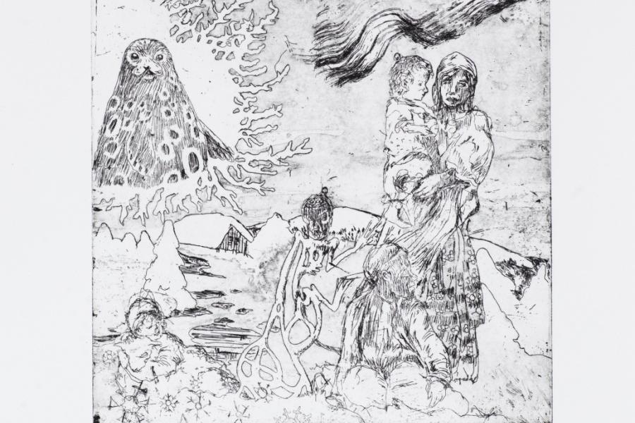 Wolf Hamm Frost aus der ReiheDie ueren Umstnde Blatt 45 2013 Edition 5 Blatt 28 x 28 cm Bild 196 x 196 cm